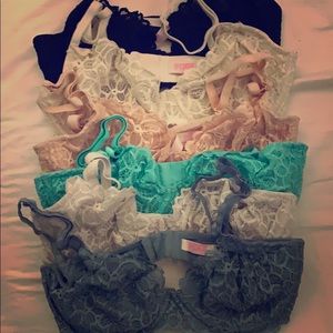6 Victoria’s Secret PINK Lace Bras
